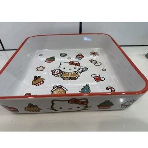 Hello Kitty Sanrio Christmas 9x9 Ceramic Baking Dish Cookies Cupcake  New
